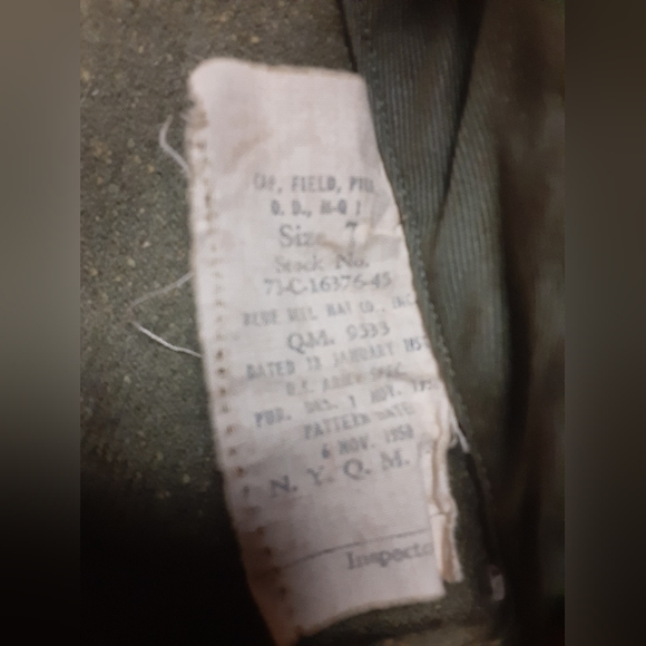 1950s Korean War Winter Hat Size 7 Stock # 73-C-16376-45 - Picture 3 of 3